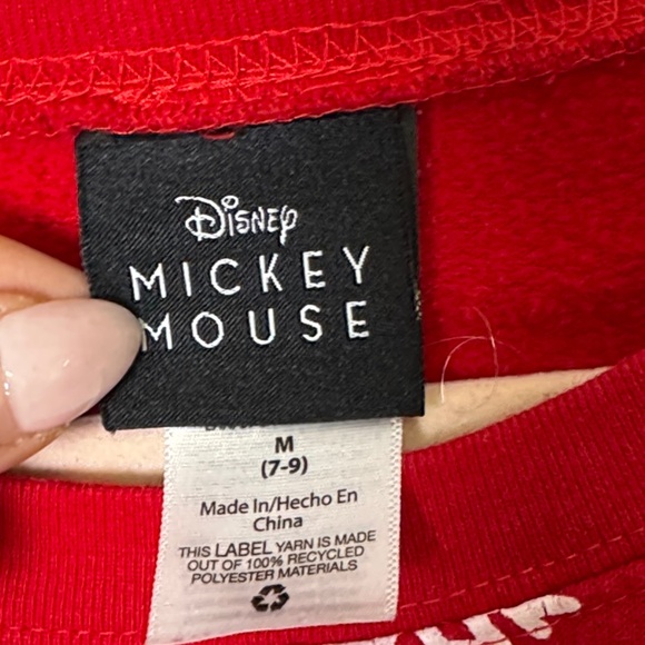 Vintage Disney Mickey Minnie Christmas Sweatshirt Red Snowflake Medium - Picture 5 of 8